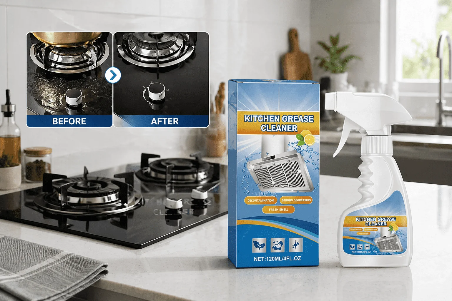 Multi-purpose Kitchen Heavy Duty Cleaner Oil Grease Remover
